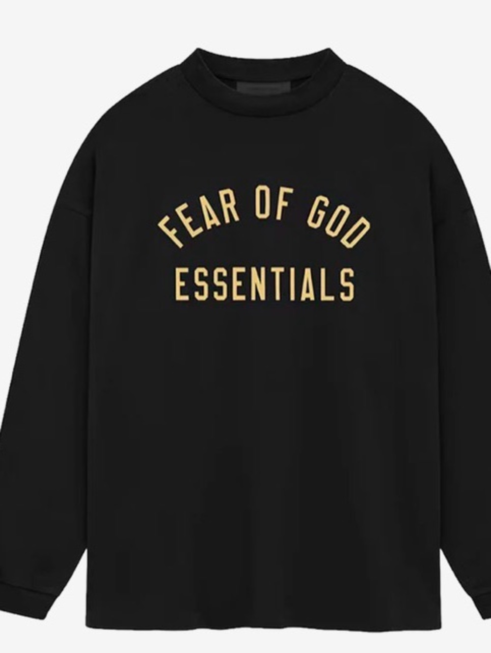 Men's Essential fear of god Black Crewneck long sleeve shirt